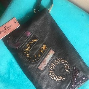 Juicy couture black leather wristlet